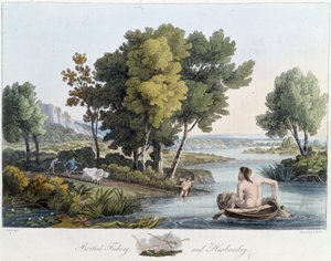 Pesca e aratura in Inghilterra - in "Celti e Goti, costumi degli abitanti delle Isole Britanniche del primo VI secolo e delle nazioni gotiche della costa occidentale del Baltico", di S.R. Meyrick e Ch. Smith da English School