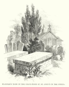 Tomba di Flaxman nel cimitero di St Giles in the Fields (incisione) da English School