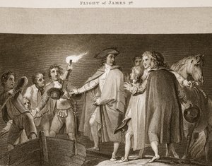 Fuga di Giacomo II, illustrazione da La storia d