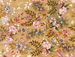Disegno tessile fiorito, possibilmente di William Kilburn (1745-1818) da English School