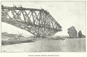 Il ponte Forth durante la costruzione (incisione) da English School