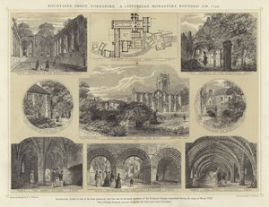 Abbazia di Fountains, Yorkshire, un monastero cistercense fondato nel 1132 d.C.
