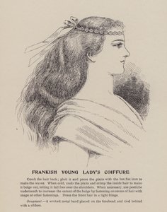 Coiffure di una giovane donna franca (incisione)