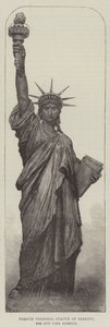 Statua colossale della Libertà francese, per il porto di New York da English School