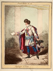 Abiti Francesi n. 12, Messaggero di Stato, pub. da H. Humphreys 21 maggio 1798 da English School