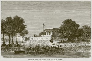Insediamento francese sul fiume Senegal, illustrazione da Illustrated Travels, c.1880 da English School