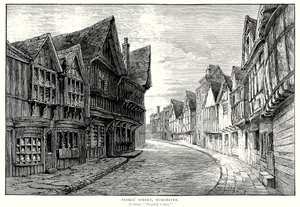 Via dei Frati, Worcester (incisione) da English School