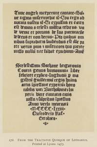 Dal Tractatus Quinque di Lotharius, stampato a Lione da English School
