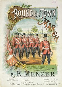 Copertina della partitura musicale per Round the Town March, di K. Menzer