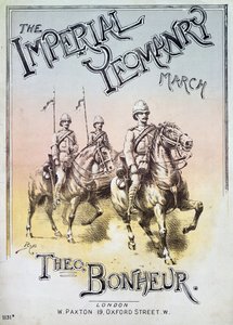 Copertina della partitura musicale per The Imperial Yeomanry March di Theon Bonheur da English School