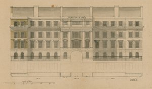 Elevazione frontale di Furnivals Inn, Holborn, Londra da English School