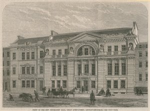 Facciata della nuova Freemasons Hall, Great Queen Street, Lincolns Inn Field, Londra da English School