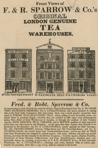 Vedute frontali dei magazzini Fred & Robert Sparrow & Co da English School