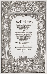 Frontespizio, Il Libro della Preghiera Comune, 1549 da English School