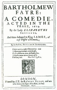 Frontespizio di Bartholomew Fayre: A Comedie di Benjamin Jonson, 1631 da English School