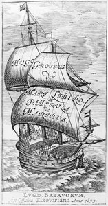 Frontespizio di De mari libero, di Hugo Grotius e Paulus van Merula de Maribus, 1633 da English School