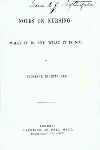 Frontespizio di Notes on Nursing: What it is, and What it is not di Florence Nightingale, pubblicato nel 1860