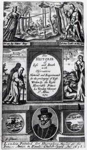 Frontespizio di La storia della vita e della morte di Francis Bacon, pubblicato nel 1638