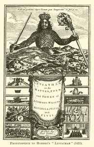Frontespizio del Leviatano di Hobbes, 1651 da English School