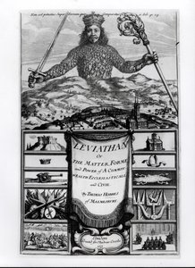 Frontespizio di Leviathan or the Matter, Forme and Power of a Common Wealth Ecclesiasticall and Civil, 1651, di Thomas Hobbes di Malmesbury da English School