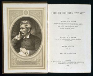 Frontespizio di Through the Dark Continent, di Henry M. Stanley, pubblicato nel 1878 da English School