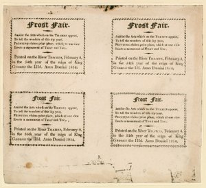 Fiera del Gelo del 1814 - souvenir stampati sul ghiaccio da English School
