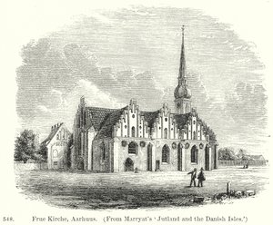 Frue Kirche, Aarhuus (incisione) da English School