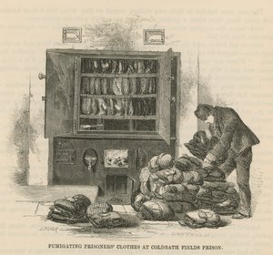 Disinfezione dei vestiti dei prigionieri alla prigione di Coldbath Fields