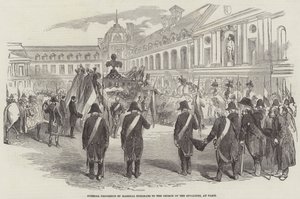 Processione funebre del maresciallo Exelmans alla Chiesa degli Invalidi, a Parigi (incisione) da English School