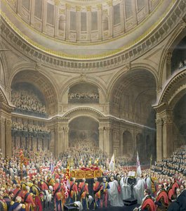 Funerale di Arthur Wellesley (1769-1852) Duca di Wellington nella Cattedrale di St. Paul, inciso da J. Thomson e E.J. Parris, 1852 da English School