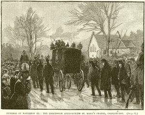 Funerale di Napoleone III: La processione che si avvicina alla Cappella di Santa Maria, Chislehurst da English School