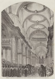 Funerale del Duca di Wellington nella Cattedrale di San Paolo, la Processione nella Navata (incisione) da English School