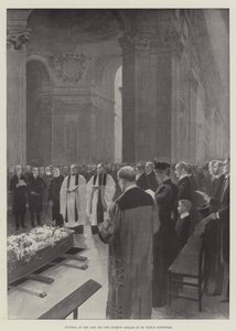 Funerale del defunto Sir John Everett Millais nella cattedrale di St Paul (incisione) da English School
