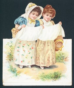 Ragazze che raccolgono uova da English School