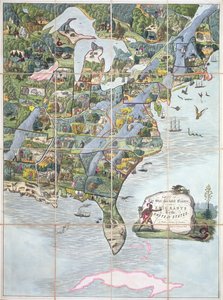 Gioco dello Star-Spangled Banner o Emigranti negli Stati Uniti, gioco da tavolo c.1860