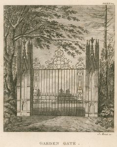 Cancello del giardino a Strawberry Hill, Twickenham, Londra da English School