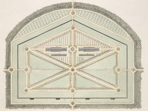 Giardino in stile francese antico, da Suggerimenti sulla formazione di giardini e aree di piacere di John Claudius Loudon (1783-1843) pubblicato nel 1812