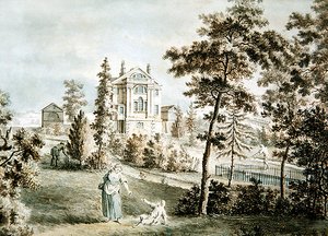 Padiglione del giardino in un parco, c.1725 da English School