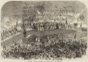 Garibaldi che riceve indirizzi al Crystal Palace da English School