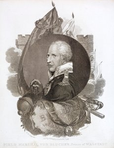 Gebhard von Blucher, Maresciallo di Campo prussiano (incisione) da English School