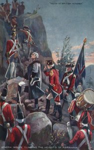 Il generale Wolfe scala le alture di Abraham, Quebec, 1759 da English School