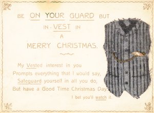 Gilet da gentiluomo, cartolina di Natale da English School