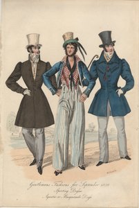 Moda maschile per settembre 1828, 1828 da English School