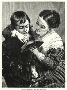 George Herbert e sua madre (incisione) da English School