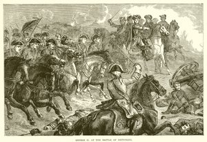 Giorgio II alla battaglia di Dettingen da English School