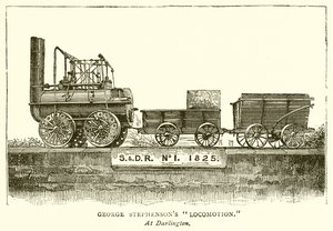 Locomotiva di George Stephenson a Darlington da English School