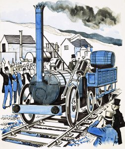La Rocket di George Stephenson da English School