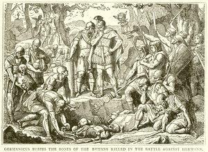 Germanico Seppellisce le Ossa dei Romani uccisi nella Battaglia contro Arminio da English School