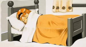Ragazza addormentata a letto