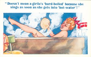 Ragazza che fa il bagno (litografia a colori)